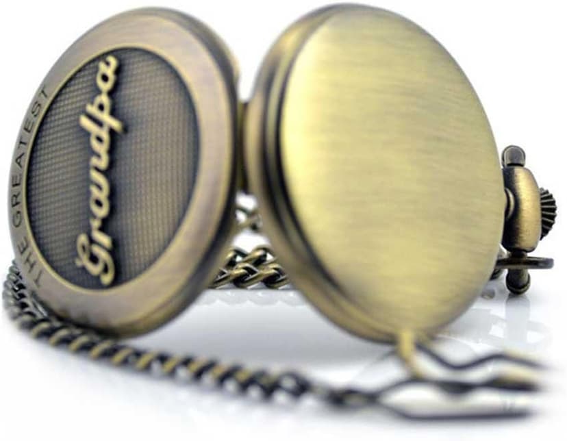 Fathers Personalized Engraved Pocket Watch, Engraved Dad, Grandpa for Father and Grandpa,Men's Pocket Watch with Chain