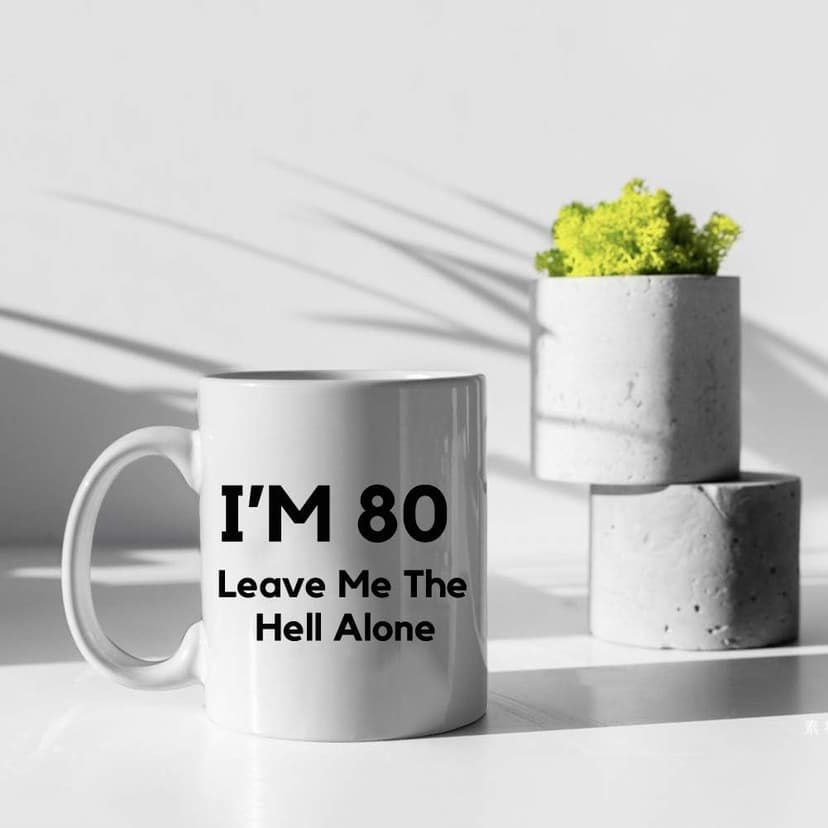 80th Birthday Gifts For Men,11 Ounces, Funny I Am 80 Leave Me The Hell Alone Coffee Mugs,1942 80 Year Old Birthday Gifts for Him, Friend, Dad, Brother, Husband, Grandpa, Coworker