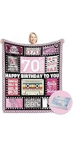 50 Birthday Gifts for Women, 50th Birthday Blanket with Gift Box, 50th Birthday Decorations Gift Ideas for Her, 50 Year Old Gifts for Women Turning 50 and Fabulous