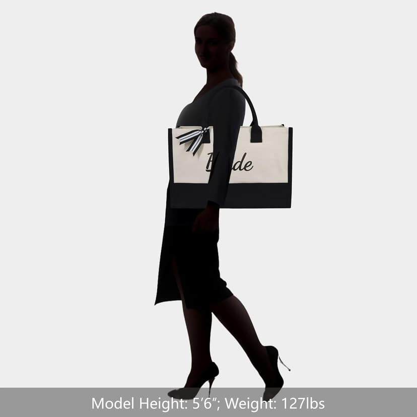 TOPDesign Canvas Tote Bag, Bridal Shower Gifts for Bride, Wedding Bachelorette Bride Gifts Shoulder Bag