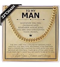 To My Man Steel Cuban Necklace - Meaningful & Romantic Gift