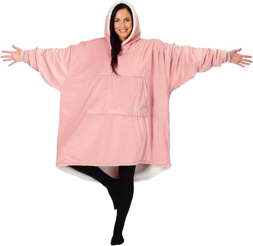 THE COMFY Original | Sherpa Lined Microfiber Fleece Wearable Blanket, Oversized Design with Hood and Pocket from Shark Tank