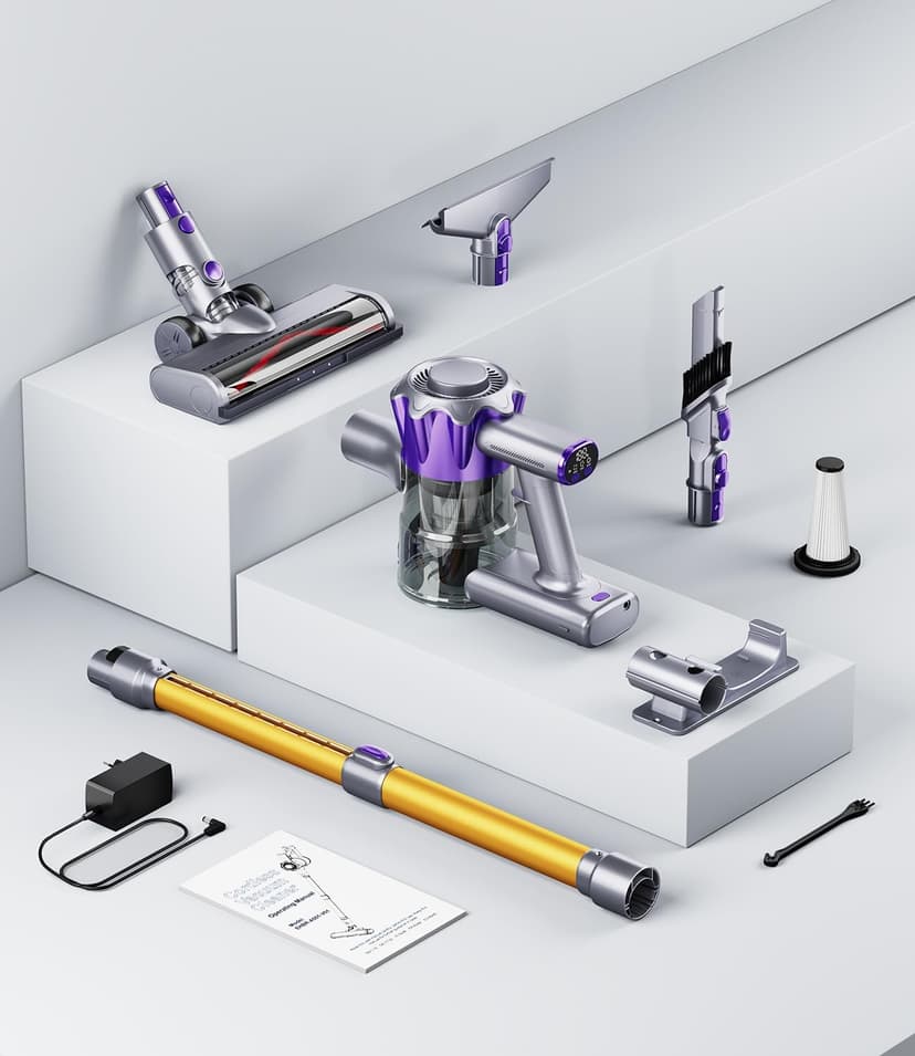 Cordless Vacuum Cleaner, 580W 50Kpa Powerful Stick Vacuum, Up to 70Mins Rechargeable Battery, Vacuum Cleaners for Home Anti-Tangled Lightweight Handheld for Hardwood Floor, Carpets, Pet Hair