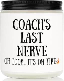 Niyewsor Soccer Coach Gifts, Lavender Scented Soy Wax Candle, Best Coach Christmas Gifts from Basketball/Baseball Team, Thank You Gift for Fitness/Athletic/Personal Trainer, Handmade, 7oz