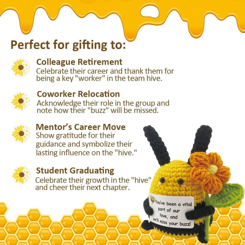 Coworker Leaving Gifts for Women Men, Going Away Gifts, Gift for Farewell Retirement Goodbye, Appreciation Gift for Leaving Coworker Friend Neighbor Teammate, Positive Bee with Card (Upgraded Version)