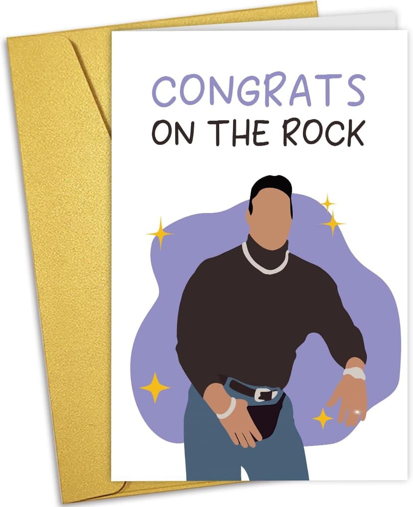 Nchigedy The Rock Engagement Card, Funny Engagement Gift for Friends, Wedding Congratulations Card, Dwayne Johnson Cards