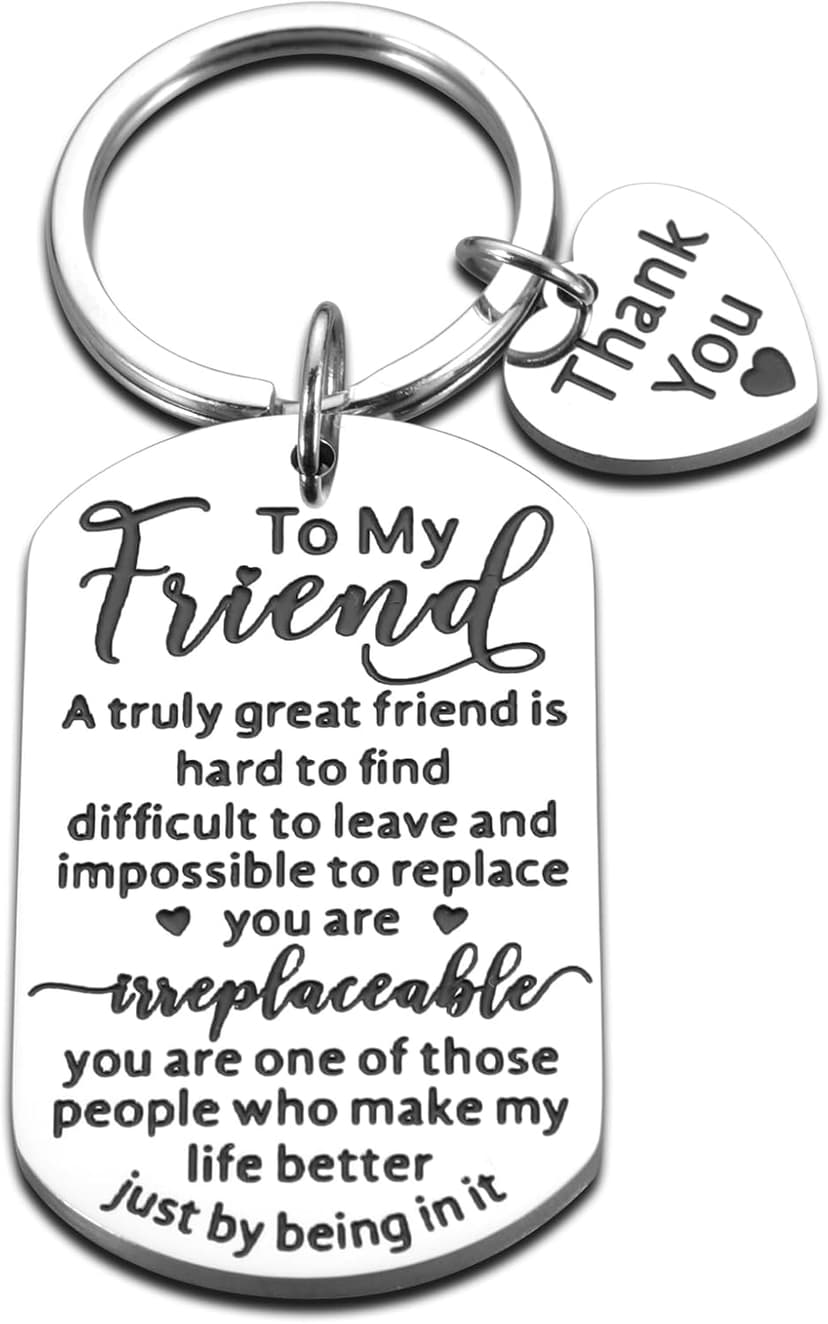 Gift for Best Friend Women Men Friendship Gift for Him Her Christmas Birthday Graduation Gifts for Friends Sentimental To My Friend Keychain Thank You Gifts Bestie