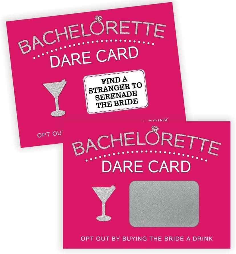 Printed Party Bachelorette Dare Card Scratch Off Game, Girls Night Out, 20 Cards