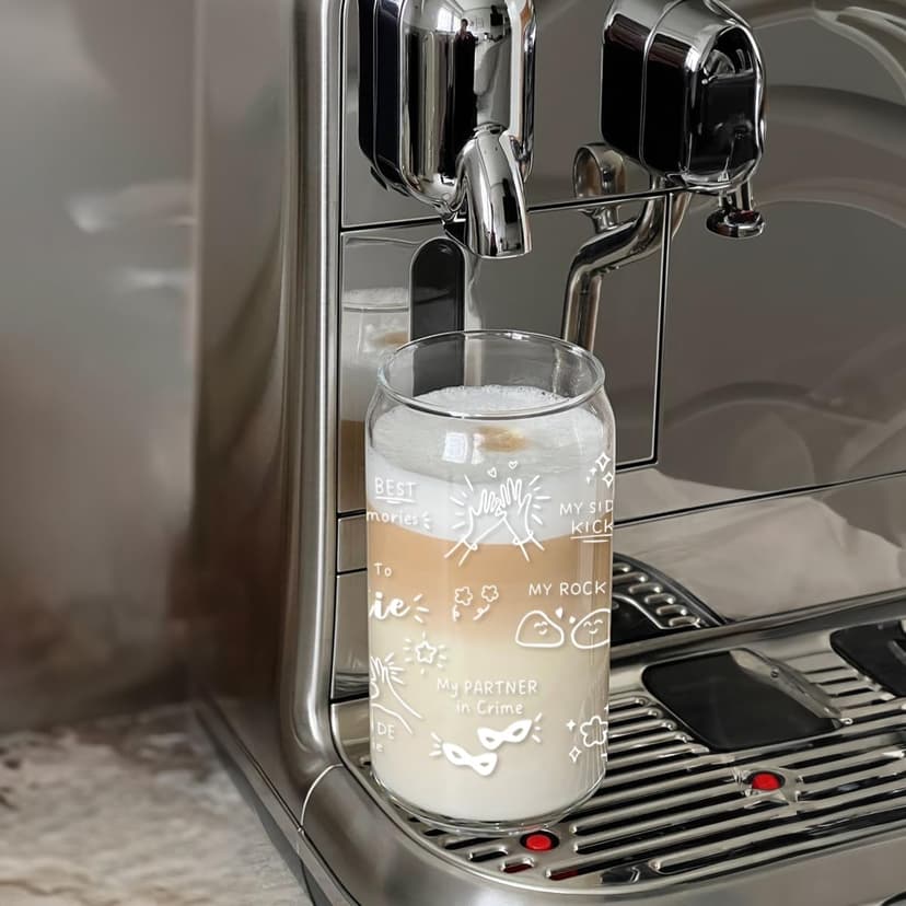 Best Friend Birthday Gifts for Women Friendship - Happy Birthday to My Bestie Glass Cups with Lids and Straws, Funny Presents for Bff Friends Coworkers Unique, Cute Iced Coffee Cup, 16 oz