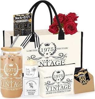40th 50th 60th Birthday Gifts for Women Tote Bag Birthday Gifts Set for Mom Wife Sister Grandma Birthday Gifts for Her
