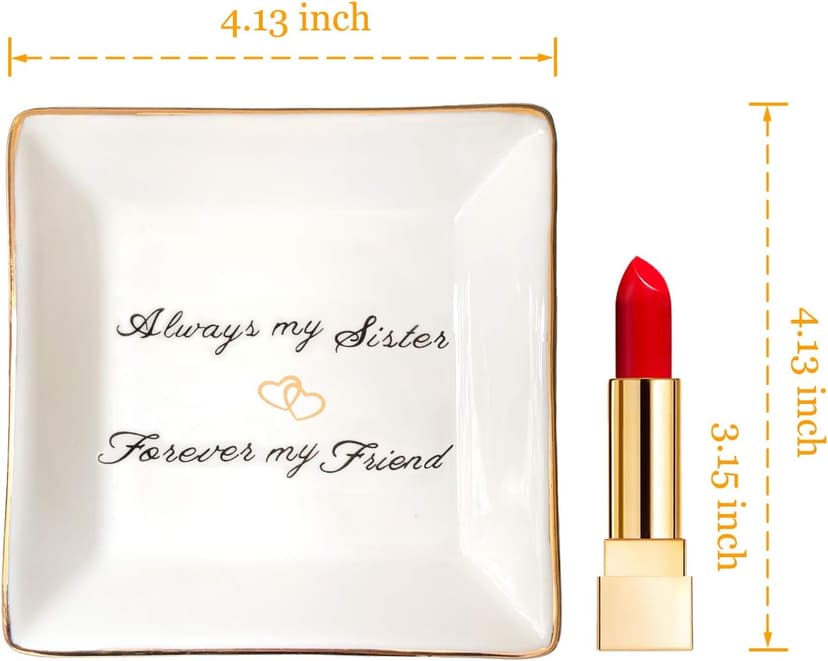 HOME SMILE Ceramic Ring Dish Jewelry Tray for Mom Sister Friends