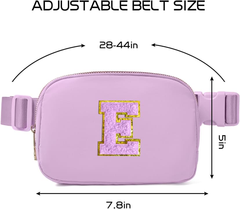 Gitus Gifts for 8 9 10 11 12 Year Old Girls Belt Bag Fanny Pack Crossbody Bags with Initial Letter Patch Cute Stuff Birthday Gifts for Teen Girls Women Personalized Trend Stuff (Lavender-E)