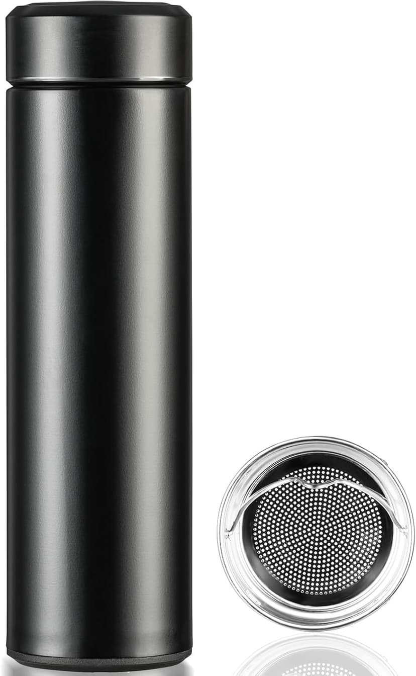 PARACITY Insulated Water Bottle, 17 oz Stainless Steel Water Bottles, Double Wall Vacuum Hot Drinks Thermo, Metal Water Bottle Keeps Hot for 12 Hrs, Cold for 24 Hrs, for Coffee, Tea