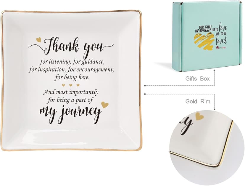 HOME SMILE Ceramic Ring Dish Jewelry Tray for Mom Sister Friends