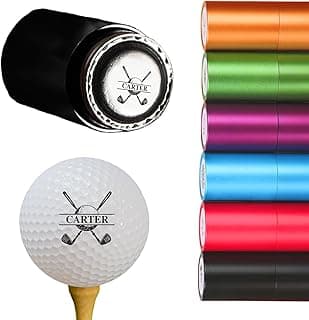 Custom Golf Ball Stamp Marker, Quick-Dry Self-Inking Golf Ball Personalized Stamp with Logo Monogram, Reusable Waterproof Golf Ball Marking Gift for Men Golfer & Dad Husband, Golf Balls Stamp