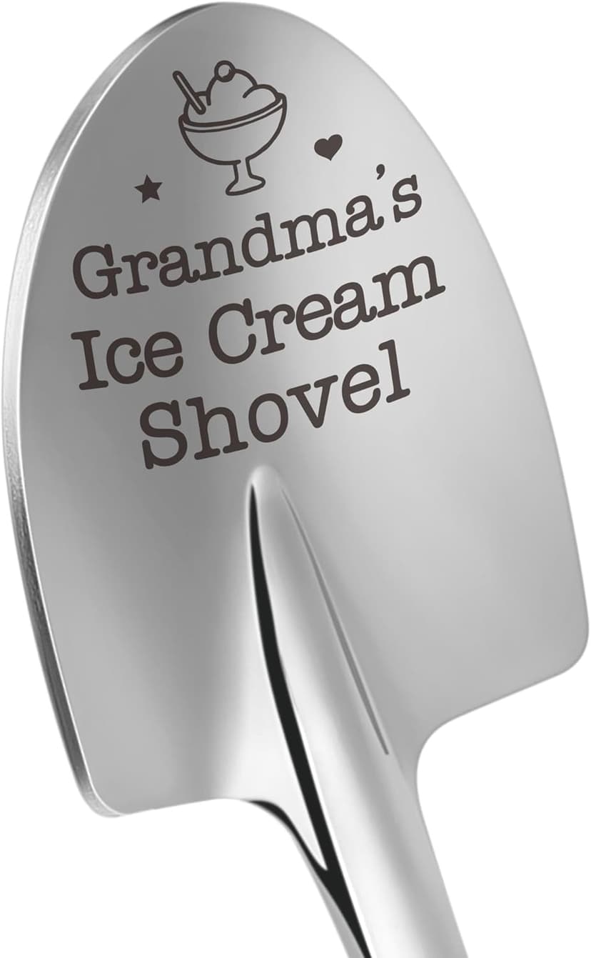 Gifts for Grandma Funny Christmas Grandma Birthday Gifts for Women Grandmother Gigi Nana Granny Mothers, from Grandkids for Christmas Stocking Stuffers Cute Engraved Grandma's Ice Cream Shovel Spoon