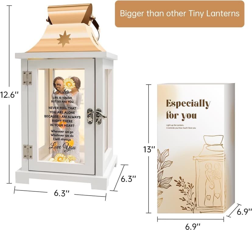 Homazing Sister Gifts Lantern - Unique Sister Gift Ideas for Mothers Day, Christmas, Thanksgiving