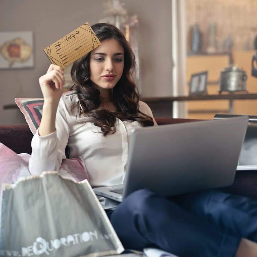 ceiba tree Kraft Blank Gift Certificates for Business 30 Pcs Black Foil Certificate Cards with Envelopes for Salon Restaurants Spa Birthday