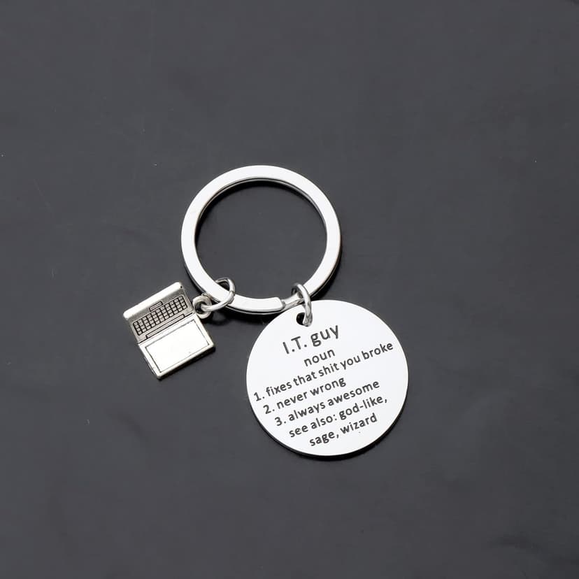 TIIMG Information Technology Guy Keychain Gift for Computer Repair Technician
