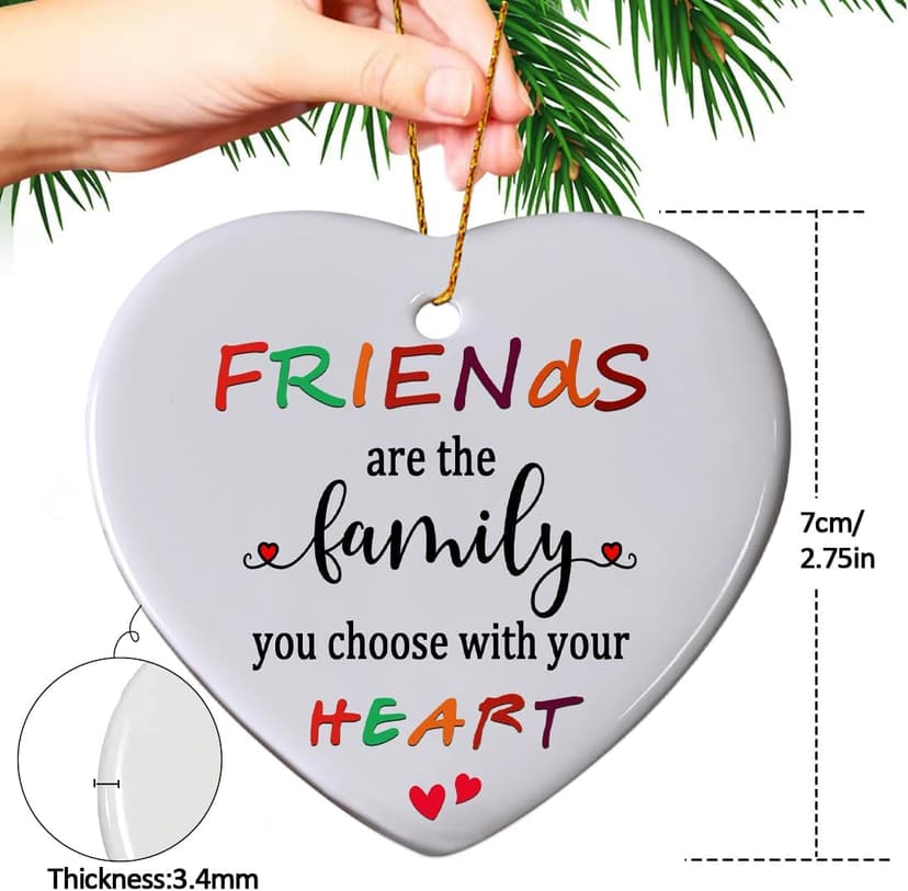Friends Christmas Ornaments 2025, Friend Ornaments for Women, Friends are The Family We Choose Ornament, Best Friend, Friendship Gifts for Women