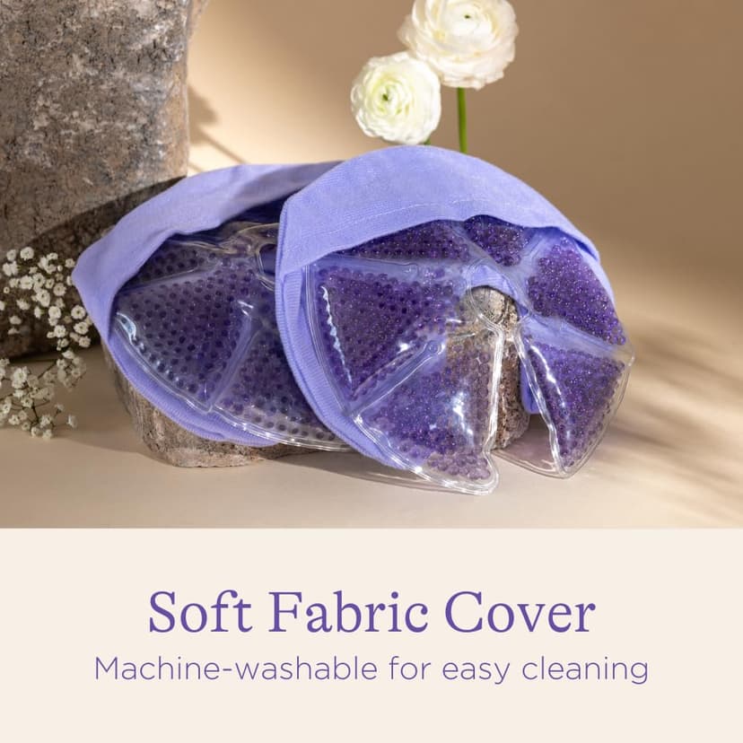 Lansinoh Breast Therapy Packs, Hot and Cold Breast-Pads with 2 Soft Covers, Postpartum Essentials for Nipple Pain Relief, Mastitis, Engorgement, Support for Breastfeeding and Pump Aid, 2 Pack