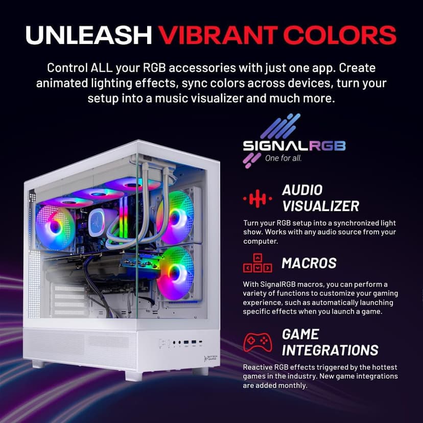 Skytech Azure Gaming PC Desktop, Ryzen 7 9700X 3.8 GHz (5.5GHz Turbo Boost), NVIDIA RTX 4060 8GB GDDR6, 2TB SSD, 32GB DDR5 RAM 6000 RGB, 650W Gold PSU, 360mm ARGB AIO, Wi-Fi, Win 11 Home
