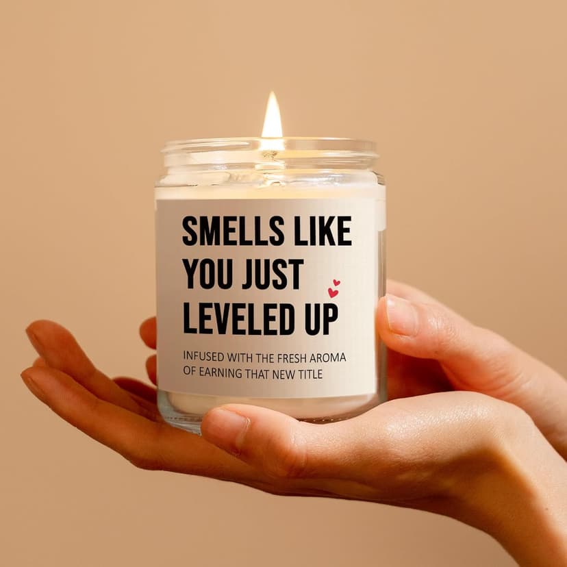 Promotion Gifts for Women Men, New Job/Parents Candle, Congratulations Gift for Women, Funny Congrats Gift for Coworker, Gamer, Friend, Boss, Teacher, Nurse, Handmade, 7oz