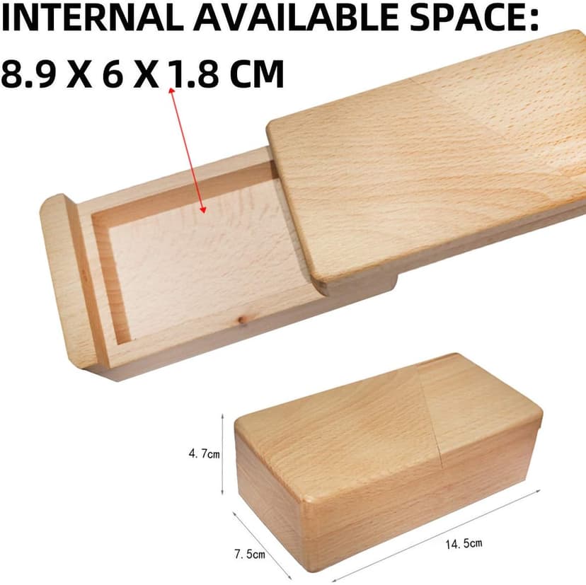 DC-BEAUTIFUL Impossible Puzzle Box 3D Brain Teaser Toy, Original Color Surprise Wooden Magic Box Gift Secret Box for Party Favor Birthday