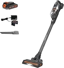 BLACK+DECKER POWERSERIES 20V MAX Cordless Stick Vacuum Cleaner, Household Vacuum Cleaners for Hardwood Floors and Carpet, LED Lights, Detachable, Anti-Tangle, Lightweight, Bagless (BHFEA18D1)
