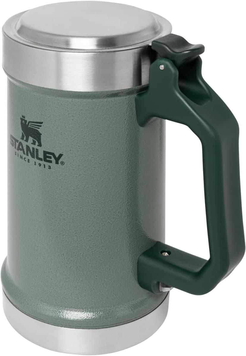 STANLEY Classic Bottle Opener Beer Stein 24 oz | Flip Up Lid and Heavy Duty Handle with Built In Bottle Opener | Insulated Stainless Steel Beer Mug | BPA-Free