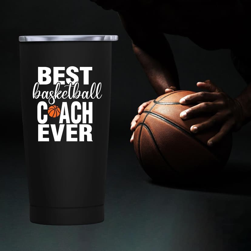 Basketball Coach Gifts for Men Women, Best Coach Gifts Basketball, Coaches Gift from Team Basketballs, Basketballs Coaches Gift Ideas-20 oz Stainless Steel Tumbler