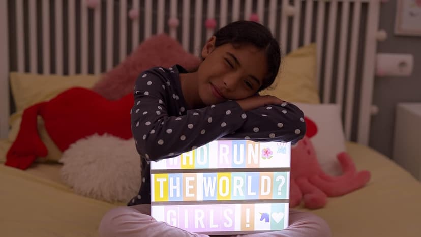 Pink Cinema Light Box with 400 Letters, Emojis, 2 Markers - BONNYCO | Led Light Box Home Office & Room Decor | Cinema Led Sign Letters Board Gifts for Women and Girls Christmas Birthdays | Pink Decor