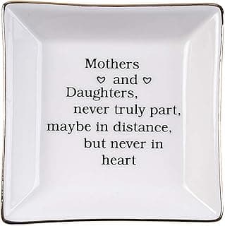 Ueerdand Gift for Mom from Daughter, Mother's Day, Christmas, Thanksgiving, Birthday Gift for Mother and Daughter Ceramic Ring Dish Decorative Jewelry Tray