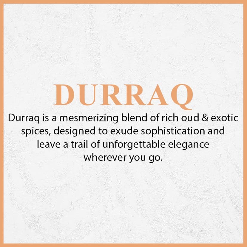 ARIF Durraq Perfumes – Floral Oriental Eau de Parfum for Women – Long-Lasting, Saffron, Plum, Orange Blossom, Neroli, Patchouli, Musk – Luxury Women's Fragrance – 3.4 oz