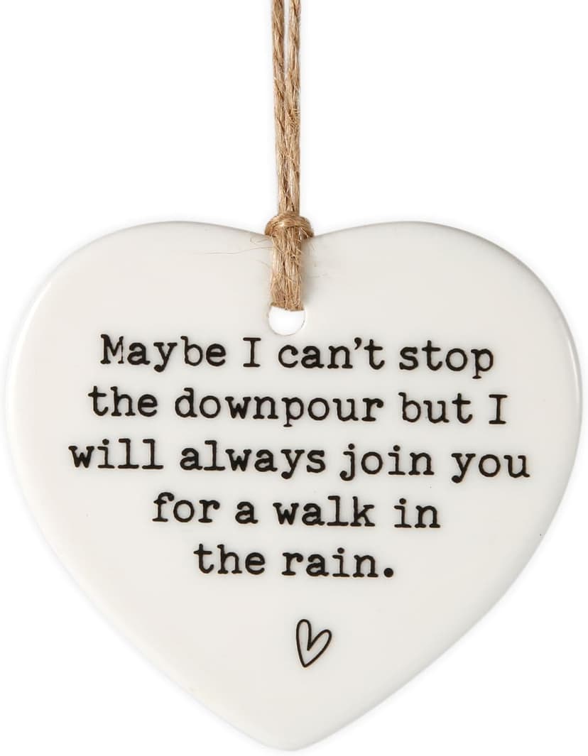 Maybe I Can't Stop the Downpour Plaque, Ceramic Heart Souvenir Hanging Friendship Plaque Crafts Friendship Gift Bestie/Sister Tough Time Gift Hang Sign Ornament for Wall Door Decor