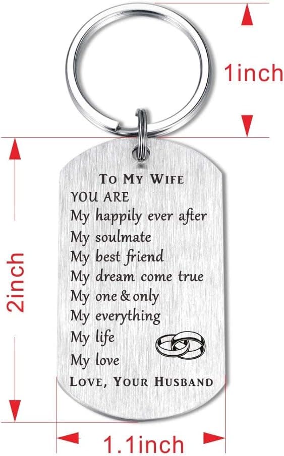 CPLJW Wife Birthday Gifts from Husband, Romantic Gift for Her Women, Best Anniversary for Wife Gifts, Mothers Day Meaningful Keychain Gift for Wifey
