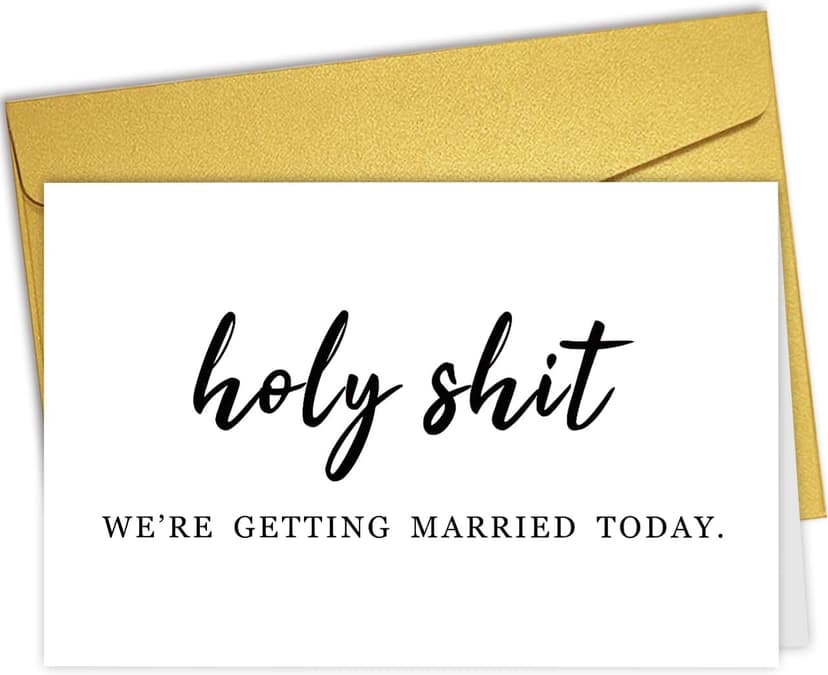 Nchigedy Wedding Day Card, Funny Vows Card for Wife Husband, Premium Smooth Heavy Card Stock, Blank Inside, Includes Envelope