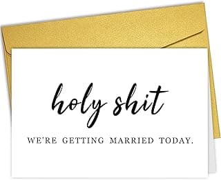 Nchigedy Wedding Day Card, Funny Vows Card for Wife Husband, Premium Smooth Heavy Card Stock, Blank Inside, Includes Envelope