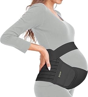 ChongErfei Maternity Belt, Pregnancy 3 in 1 Support Belt for Back/Pelvic/Hip Pain, Maternity Band Belly Support for Pregnancy Belly Support Band (L: Fit Ab 39.5"-51.3", Black)