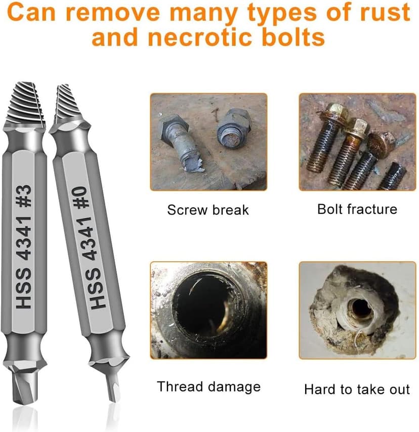 Gifts for Men,Damaged Screw Extractor Set-Christmas Stocking Stuffers for Men Adults Him,Mens Gifts for Dad,Husband,Stripped Screws Nuts & Bolts Drill Bit Tools for Easy Removal of Rusty Broken Screw