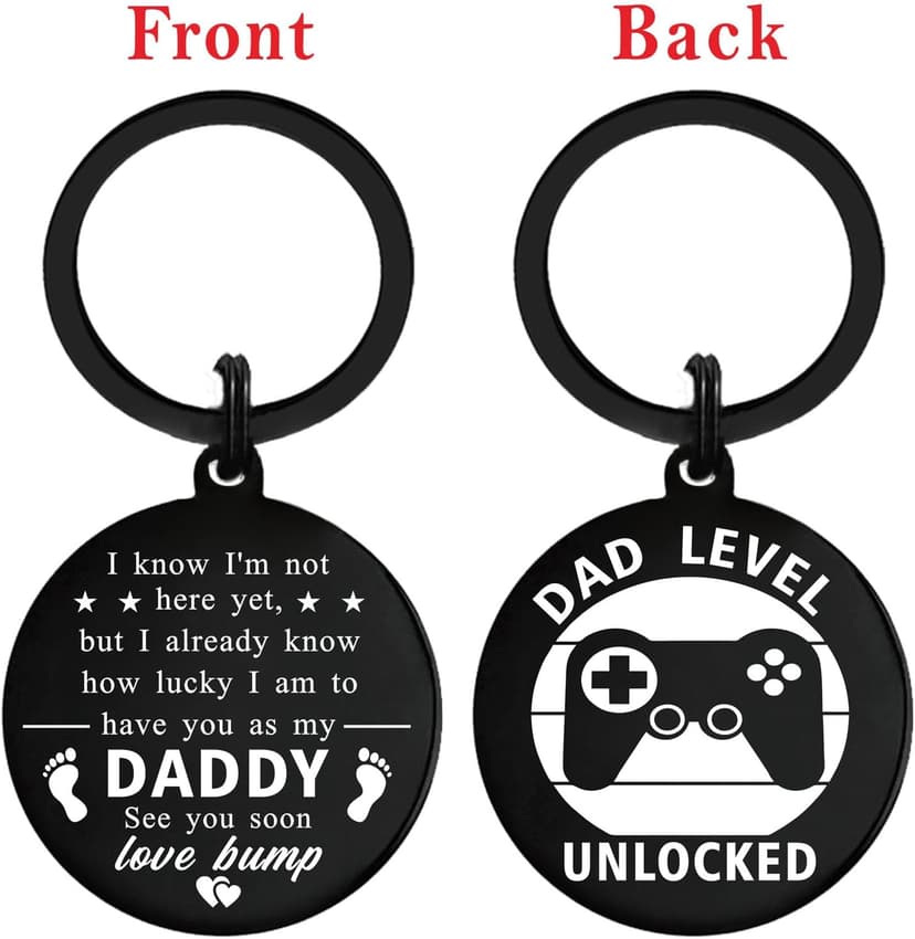 New Dad Gifts, First Time Dad Gifts, Christmas Daddy To Be Gift Keychain, Expecting Daddy Gift, Pregnancy Announcement for Daddy Level Unlocked, Fathers Day