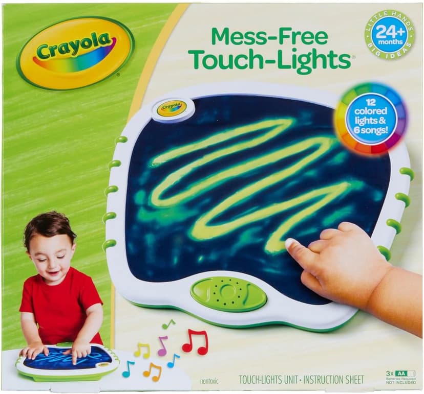 Crayola Toddler Touch Lights, Musical Sensory Toys for Toddlers, Light Up Drawing Pad, Mess Free Painting, Travel Activity, Gift for Toddlers, 2+