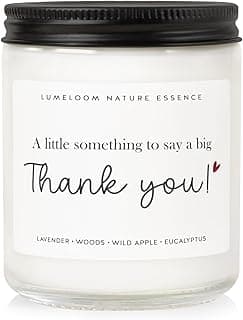 Thank You Gifts for Women, Men - 9oz Lavender Scented Soy Wax Candle - Thank You Candle, Hostess, Appreciation Gifts for Women, Teacher, Coworkers, Friend, Nurse, Boss, Christmas