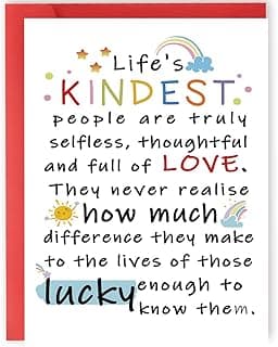 YiKaLus Cute Appreciation Card for Kindest Person, Great Thank You Card with Envelope for Women Men, Sweet Friendship Gift for Friends Classmates, Best Thank You Gift Ideas for Mom Dad