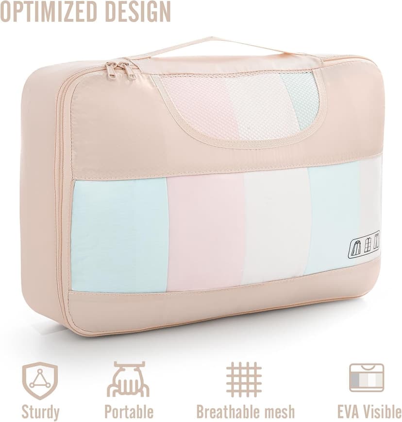 Veken 8 Set Packing Cubes for Travel, Birthday Gifts for Women Mom Her, Cruise Ship Essentials Accessories for Beach Vacation, Suitcase Organizer Bags for Luggage with Hanging Toiletry & Shoe Bag