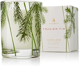 Thymes Frasier Fir Pine Needle Candle – Holiday Candles for Home Scented with Notes of Crisp Siberian Fir, Cedarwood & Sandalwood – Christmas Decor – Christmas Gifts for Women & Men (2 oz)