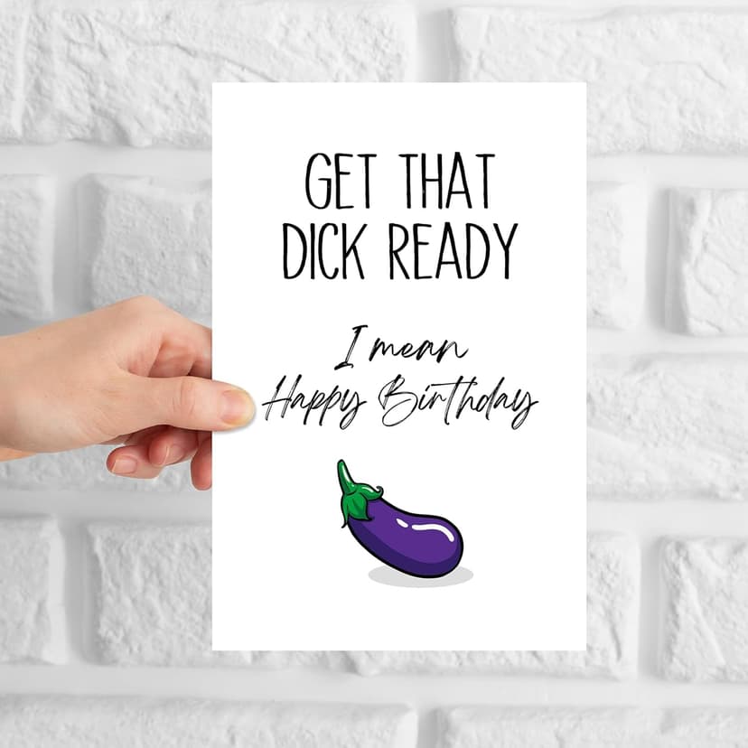 GYYsweetus Funny Birthday Card for Boyfriend Husband, Dirty Birthday Gift for Men, Get that Happy Birthday Card from Girlfriend Wife with Envelope and Sticker