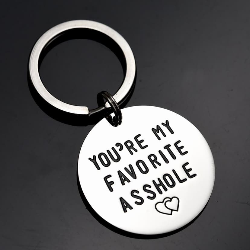 LParkin You're My Favorite Asshole Keychain Funny Man Gift Valentines Day for Husband Boyfriend Gifts
