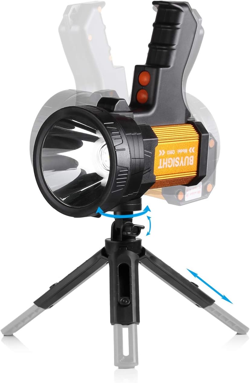 BUYSIGHT BUYSIGHT Rechargeable Spotlight,Spot Lights Hand held High lumens Large Flashlight Handheld Spotlight Lightweight and Super Bright Flashlight (Aluminium_Alloy Golden)