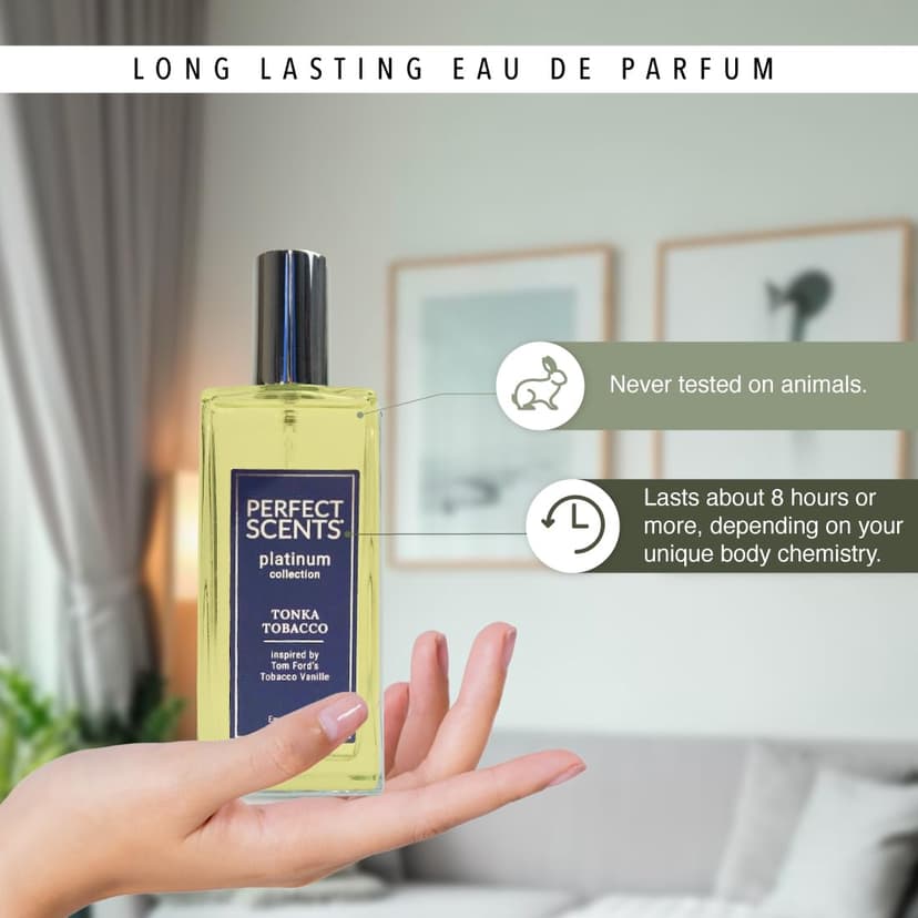 Perfect Scents Fragrances | Inspired by Tom Ford’s Tobacco Vanille | Platinum Collection | Tonka Tobacco | Unisex Eau de Parfum | Paraben & Phthalate Free | Never Tested on Animals | 3.4 Fl Oz